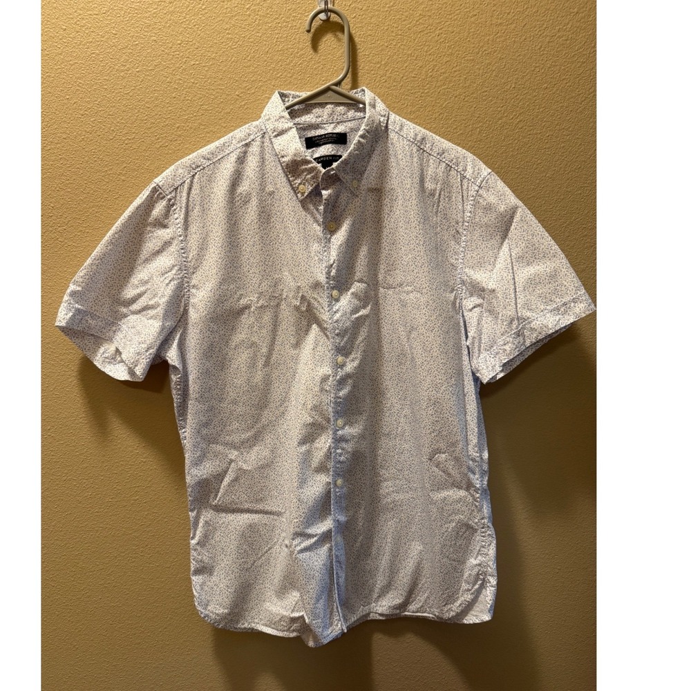Banana‎ Republic Mens Camden Fit 078 Wash Short Sleeve Button Down Shirt Blue M